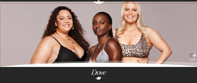 Dove의 Real Beauty 캠페인 홈페이지 갈무리