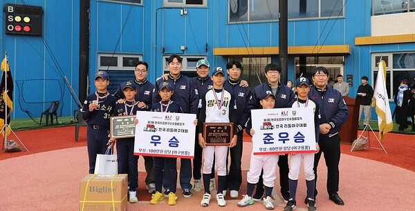 ‘제3회 선수협회장기 리틀&여자야구대회’ 리틀야구부문 수상 기념 사진. [컴투스 제공]