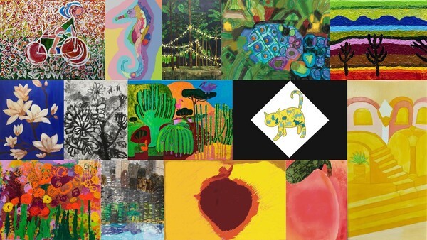 ‘Beautifully Happy 展’에 전시되는 발달장애 화가들의 작품. [동원홈푸드 제공]